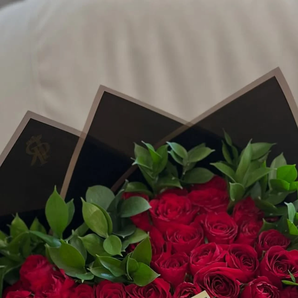 Crimson Royal Petals rose garden arrangement